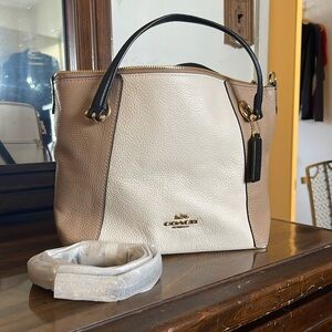 Tan and brown coach bag